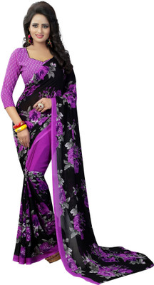 Suali Printed Daily Wear Georgette Saree(Purple)