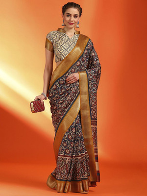 Anouk Rustic Printed Chinnalapattu Silk Blend Saree(Multicolor)