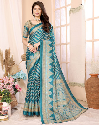 YASHIKA Woven Kalamkari Art Silk Saree(Blue)