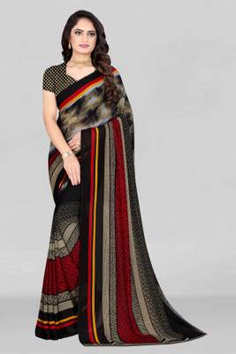 Leelavati Blocked Printed Bollywood Georgette Saree(Multicolor)