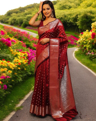 RUPSHIKA Woven Banarasi Jacquard Saree(Multicolor)