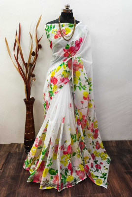 DEVICE of NT Embroidered, Solid/Plain Bollywood Chiffon Saree(Multicolor)
