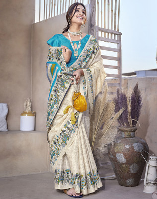 YASHIKA Printed Daily Wear Art Silk Saree(Blue)