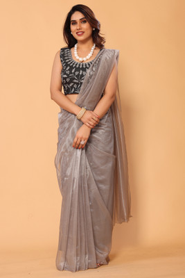 PATLANI STYLE Embroidered, Embellished, Solid/Plain Bollywood Net Saree(White)