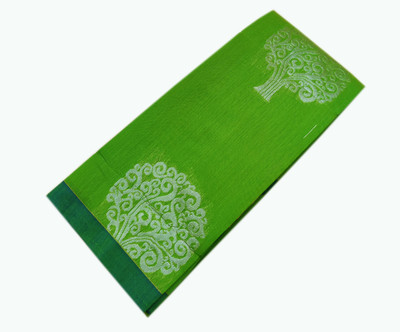 Uniqon Creations Printed Kanjivaram Cotton Silk Saree(Light Green)