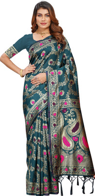 NAKSHCRETION Self Design Kanjivaram Pure Silk Saree(Beige)