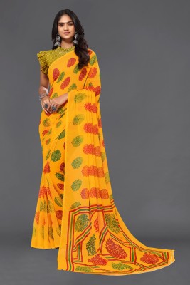 sareya veela Embellished Daily Wear Chiffon Saree(Yellow)