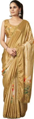 Rashmi Sarees Digital Print Bollywood Chiffon Saree(Gold)