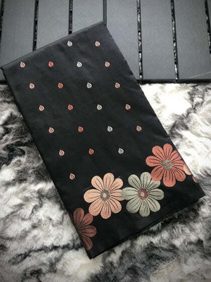 Begum Collection Self Design Kanjivaram Art Silk Saree(Black)