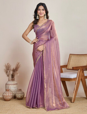 manjulika fashion Self Design Bollywood Net Saree(Purple)