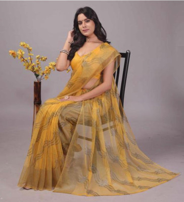 Sonali Fashion Printed Daily Wear Supernet Saree(Dark Blue)