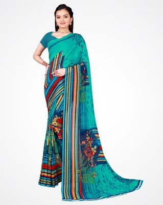 Suali Printed Daily Wear Georgette Saree(Blue)