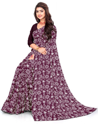 A V M Print Printed Bollywood Georgette Saree(Multicolor)