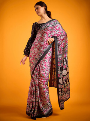 Divastri Printed Daily Wear Crepe Saree(Magenta)