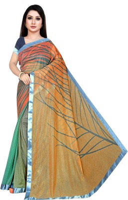 Jumki Fashion Digital Print Bollywood Silk Blend Saree(Grey)