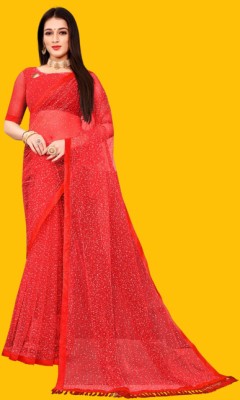 Yanshi Enterprise Self Design Bollywood Net Saree(Red)