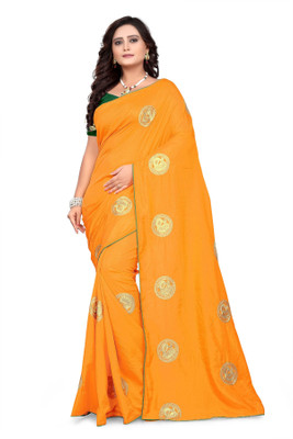 Arriva Fab Printed Bandhani Silk Blend Saree(Yellow)