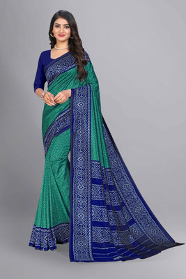 Novus Knitting Printed Daily Wear Art Silk Saree(Green)