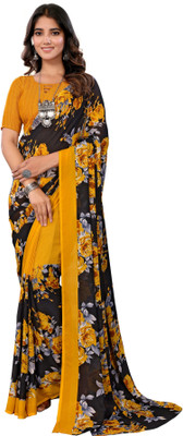 Priyashi Printed Daily Wear Georgette Saree(Yellow)