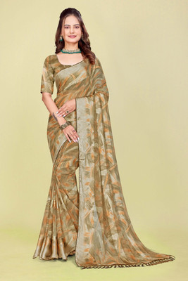 Nandita Printed Bollywood Satin Saree(Cream)
