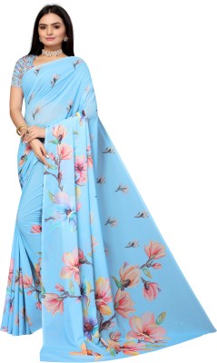 LD FASHION Digital Print Bollywood Pure Silk Saree(Light Blue)