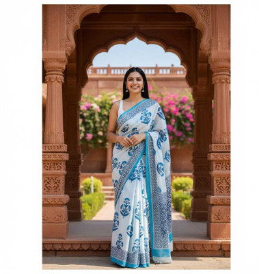 HG SAREES Printed Bollywood Mulmul Saree(Multicolor)
