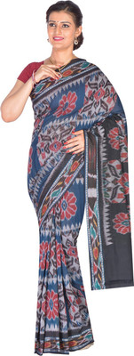 handloom paridhaan Printed Bollywood Pure Cotton Saree(Blue)