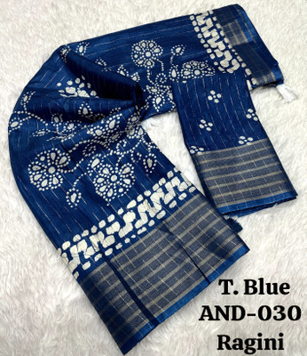 Dhanlaxmi CreationLLP Woven, Striped Bollywood Cotton Silk Saree(Blue)