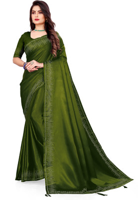 Looootnest Self Design, Solid/Plain Bollywood Georgette Saree(Light Green)