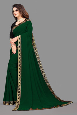 HouseOfCommon Embroidered Bollywood Georgette Saree(Green)