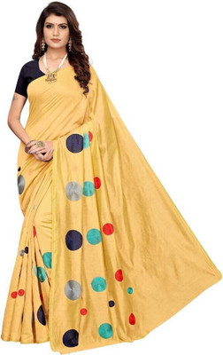 RAJESHWAR FASHION Embroidered Bollywood Chanderi Saree(Yellow)