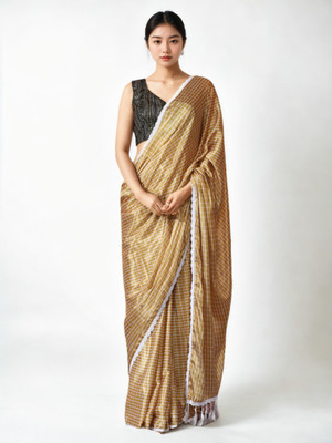Divastri Printed Bollywood Silk Blend Saree(Mustard)