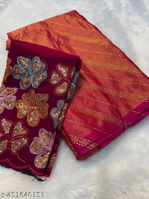 Bollytrend Solid/Plain Bollywood Georgette Saree(Multicolor)