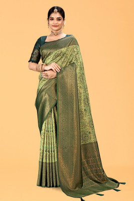 NEGRONISATR Printed Bollywood Art Silk Saree(Light Green)