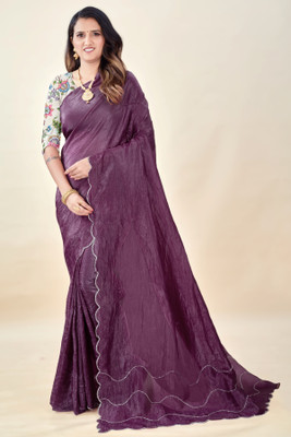 FULIYA SILK Embellished Bollywood Jimmy choo Saree(Magenta)