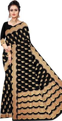 Avinya Elegance Woven Banarasi Jacquard Saree(Black)