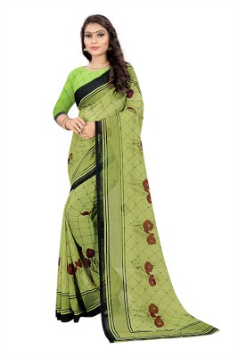 Vimalnath Digital Print Bollywood Georgette Saree(Light Green)