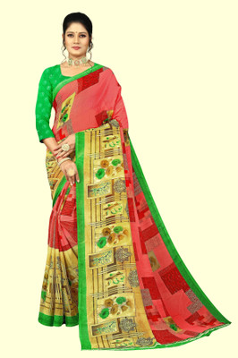 Vimalnath Synthetics Printed Daily Wear Georgette Saree(Pink)