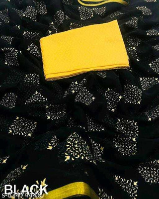 EGRETAIL FAB Polka Print Daily Wear Chiffon Saree(Black)