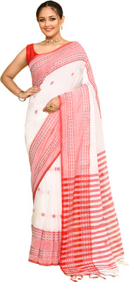 Sprish Woven Handloom Khadi Saree(White)