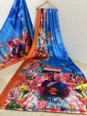 Adiyogi Enterprise Digital Print Bollywood Crepe Saree(Multicolor)