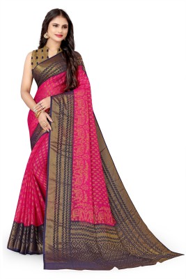 mahalaxmi fab Printed Bollywood Chiffon, Brasso Saree(Pink)