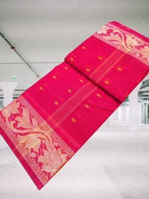 Bikash Dutta Fashion Self Design Tant Pure Cotton Saree(Red)