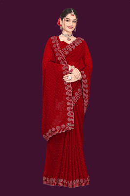 Shiv Febric Dyed Banarasi Art Silk Saree(Red)