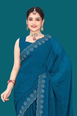Shiv Febric Dyed, Self Design Banarasi Silk Blend Saree(Dark Green)