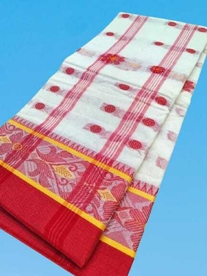 Kanika Fashion Self Design Tant Pure Cotton Saree(Dark Green)