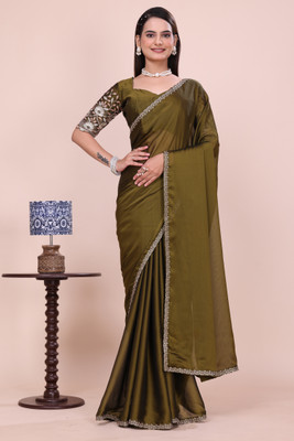 saanvi Embroidered Bollywood Art Silk Saree(Green)