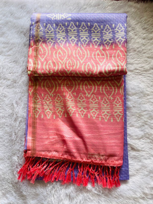 Saajiri Printed Daily Wear Cotton Blend Saree(Purple)
