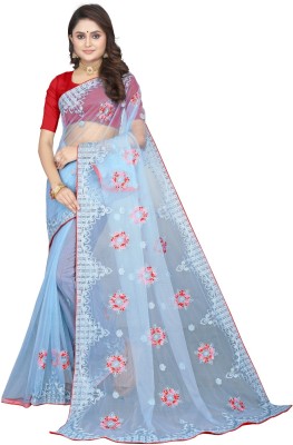 Shyam Fashion Embroidered Bollywood Net Saree(Multicolor)