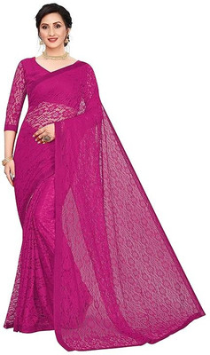 Nrann Embroidered Bollywood Net Saree(Multicolor)